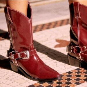 NWOB FREE PEOPLE Ridge Leather Western Boots 37